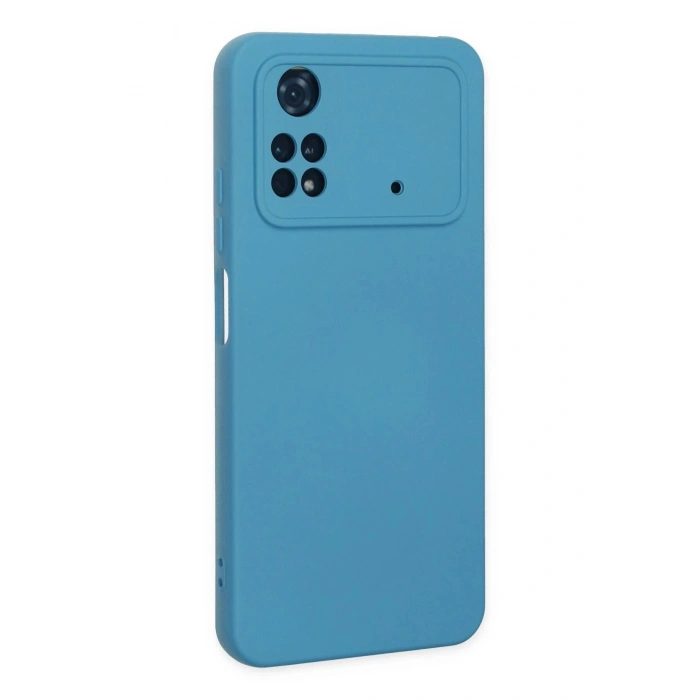 Durukar®   Poco M4 Pro 4G Kılıf Nano içi Kadife Silikon - Mavi