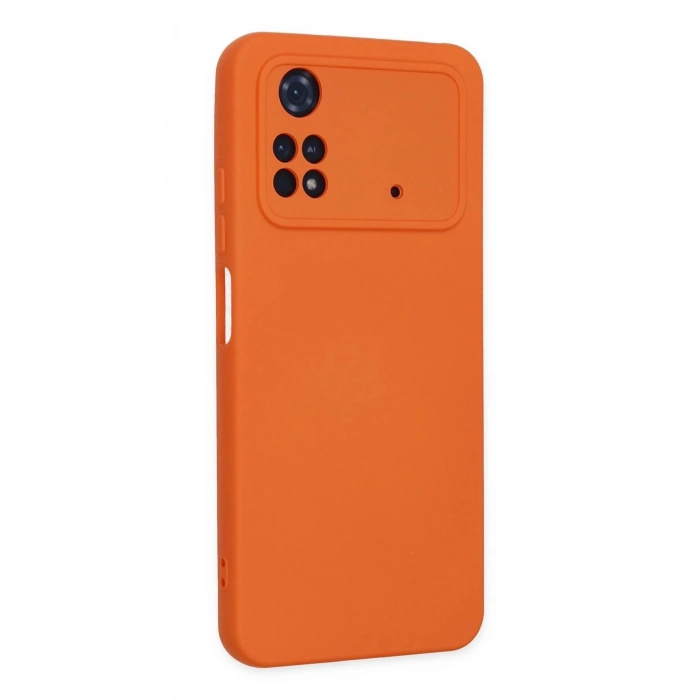 Durukar®   Poco M4 Pro 4G Kılıf Nano içi Kadife Silikon - Turuncu