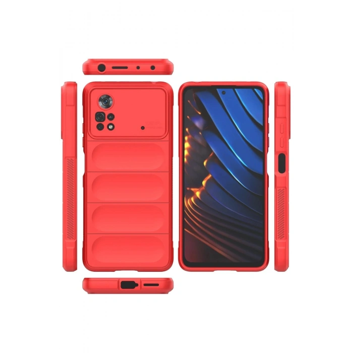 Durukar®   Poco X4 Pro 5G Kılıf Optimum Silikon - Kırmızı