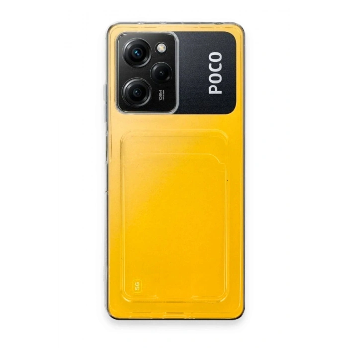 Durukar®   Poco X5 Pro 5G Kılıf Kart Şeffaf Silikon - Şeffaf