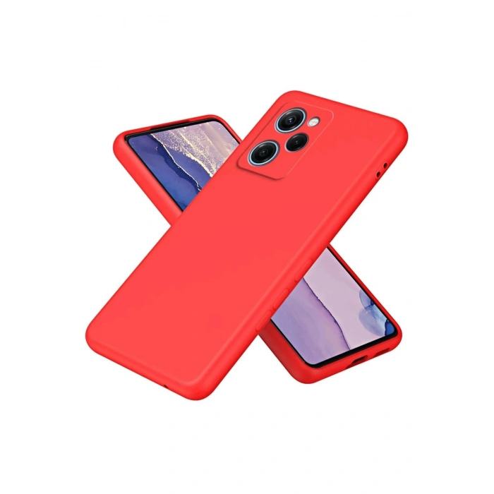 Durukar®   Poco X5 Pro 5G Nano içi Kadife Silikon - Kırmızı