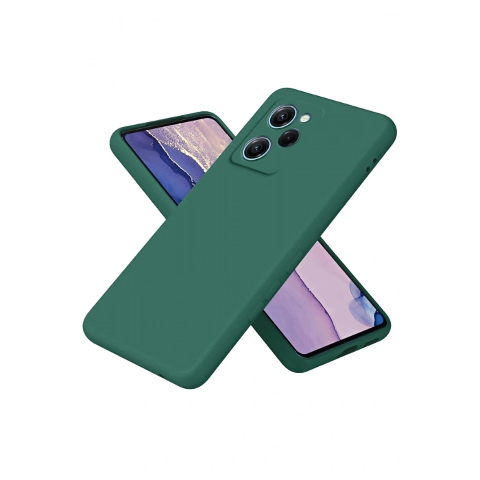 Durukar®   Poco X5 Pro 5G Nano içi Kadife Silikon - Koyu Yeşil