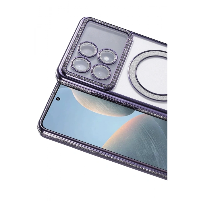 Durukar®   Poco X6 Pro Joke Simli Magneticsafe Kılıf - Derin Mor
