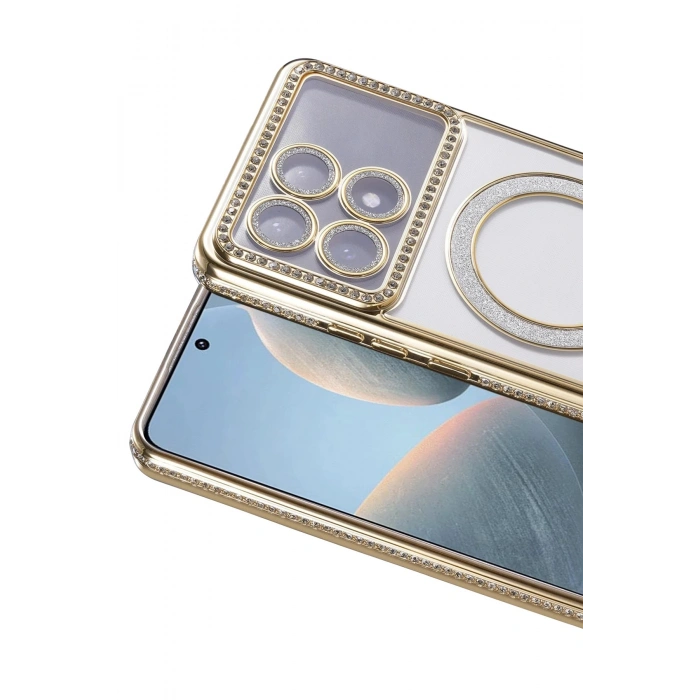 Durukar®   Poco X6 Pro Joke Simli Magneticsafe Kılıf - Gold