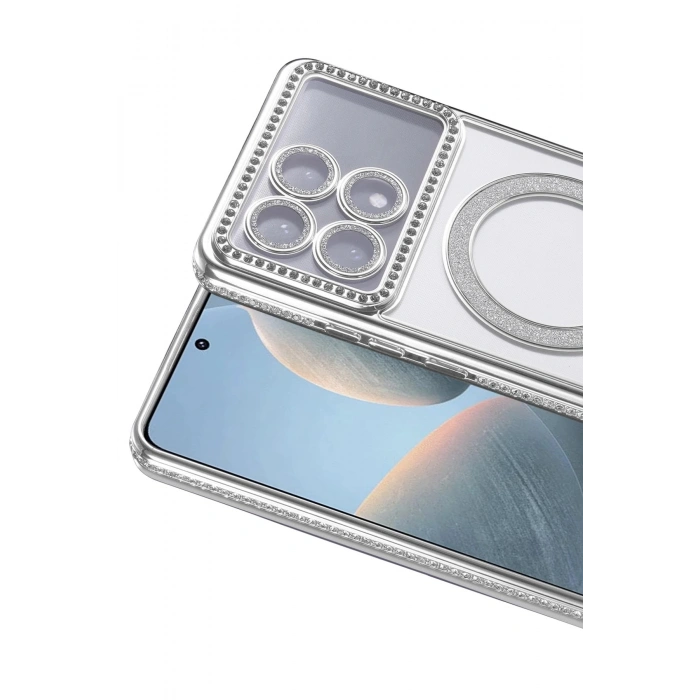 Durukar®   Poco X6 Pro Joke Simli Magneticsafe Kılıf - Gümüş