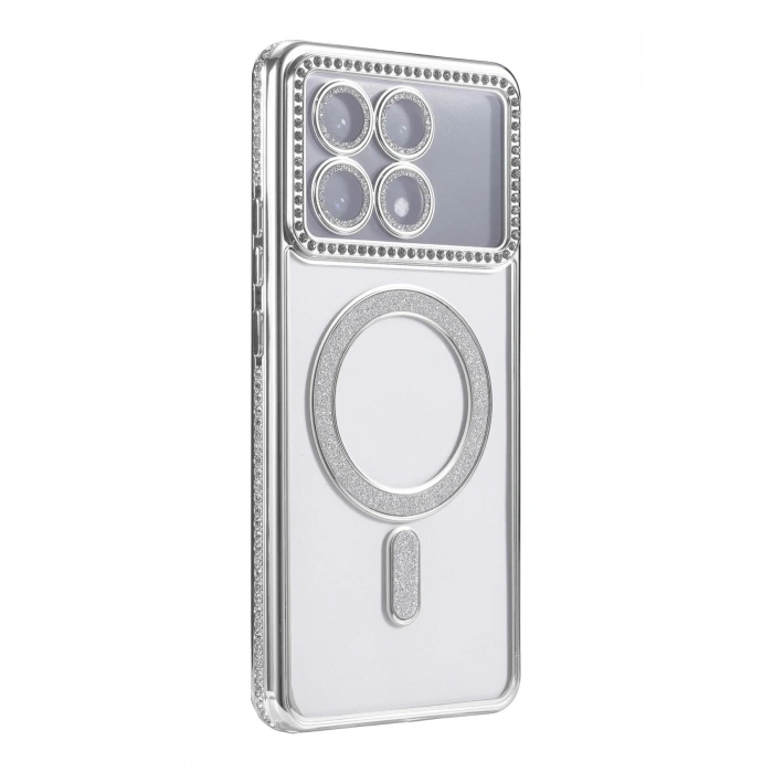 Durukar®   Poco X6 Pro Joke Simli Magneticsafe Kılıf - Gümüş