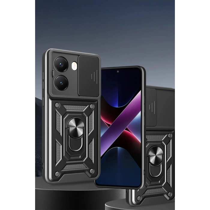Durukar®   Poco X7 Pro Kılıf Pars Lens Yüzüklü Silikon - Yeşil