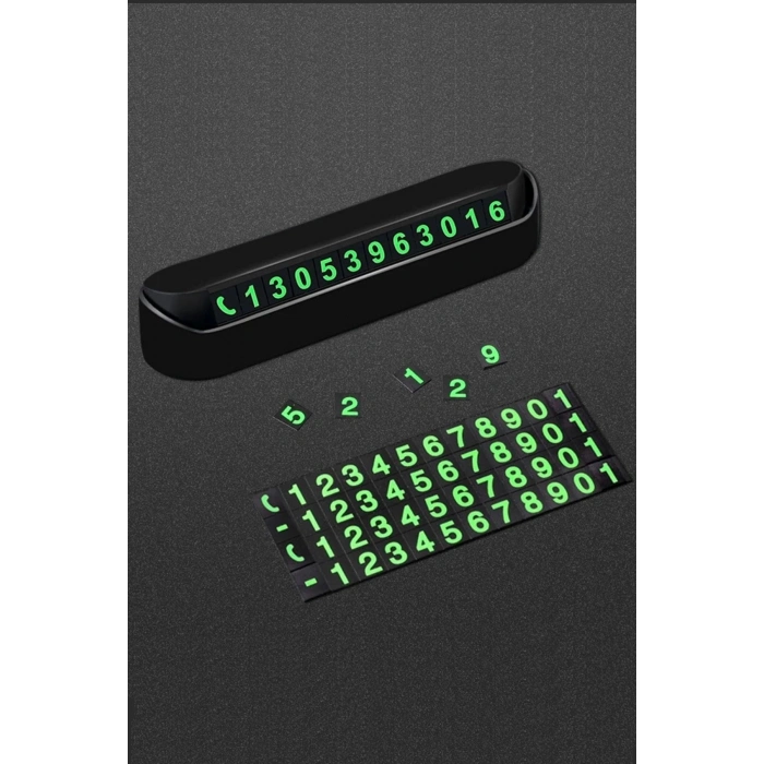 Durukar® Pratik Fosforlu Telefon Numarası Yamzak İçin Araç İçi Oto Numaratör Numaralık