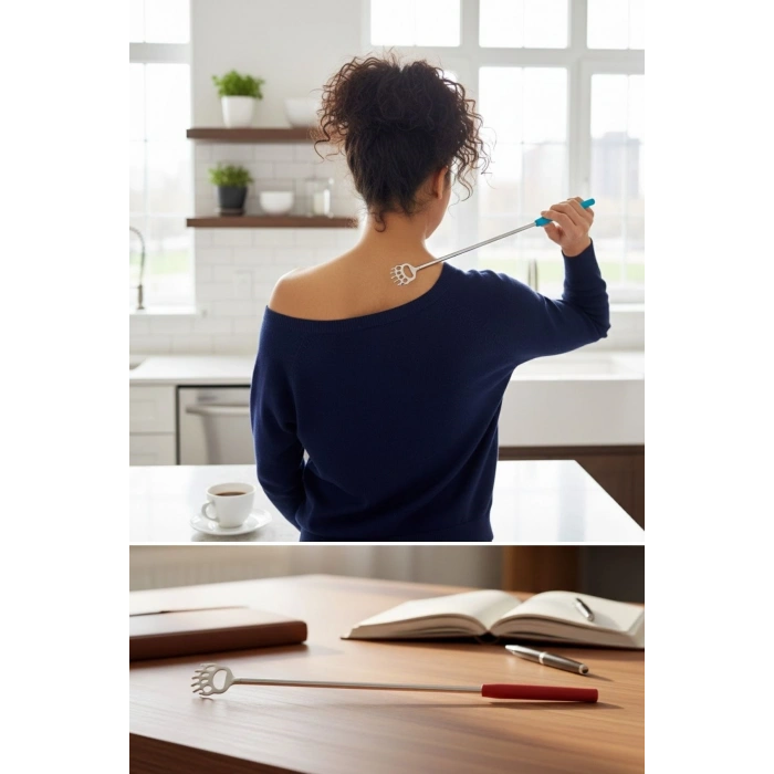 Durukar® Pratik Kolay Teleskopik Metal Sırt Kaşıma Kaşağı Aleti Aparatı