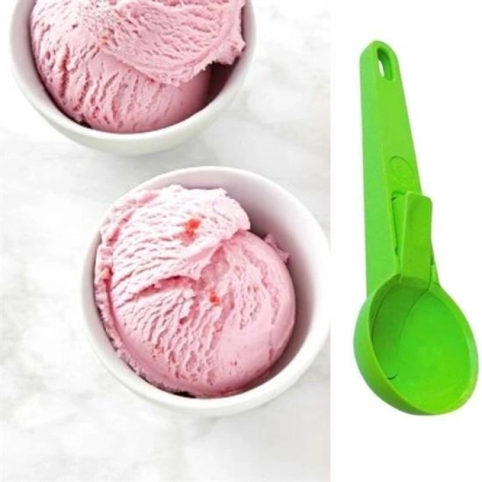 Durukar® Practical Clamped Plastic Ice Cream Serving Presentation Scoop Spoon