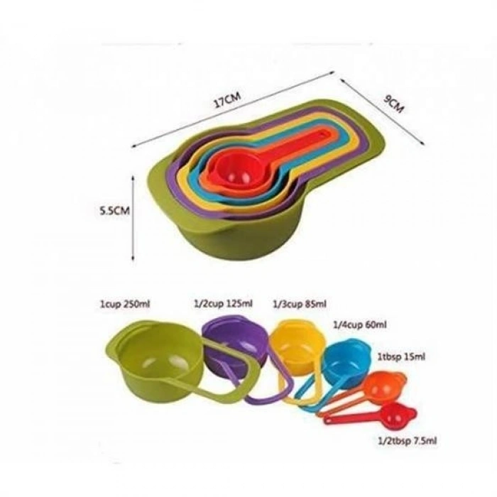 Durukar® Practical Measuring Spoon Set of 5 Sugar Spice Liquid Measurer Apparatus