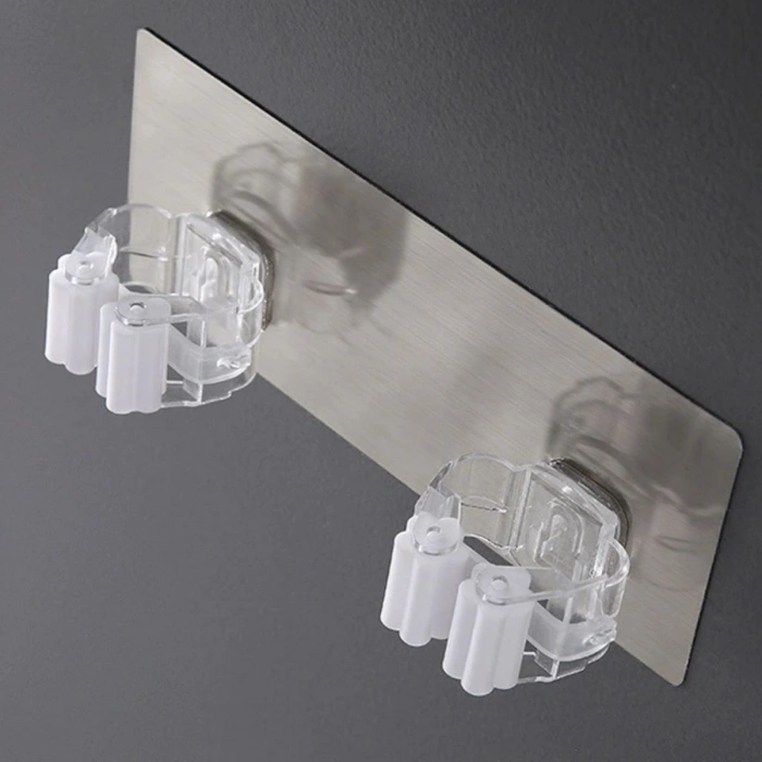 Durukar® Pratik Organizer 4lü Yapışkanlı Fırça Paspas Mop Fırça Sabitleyici Ergonomik Alet Aparatı