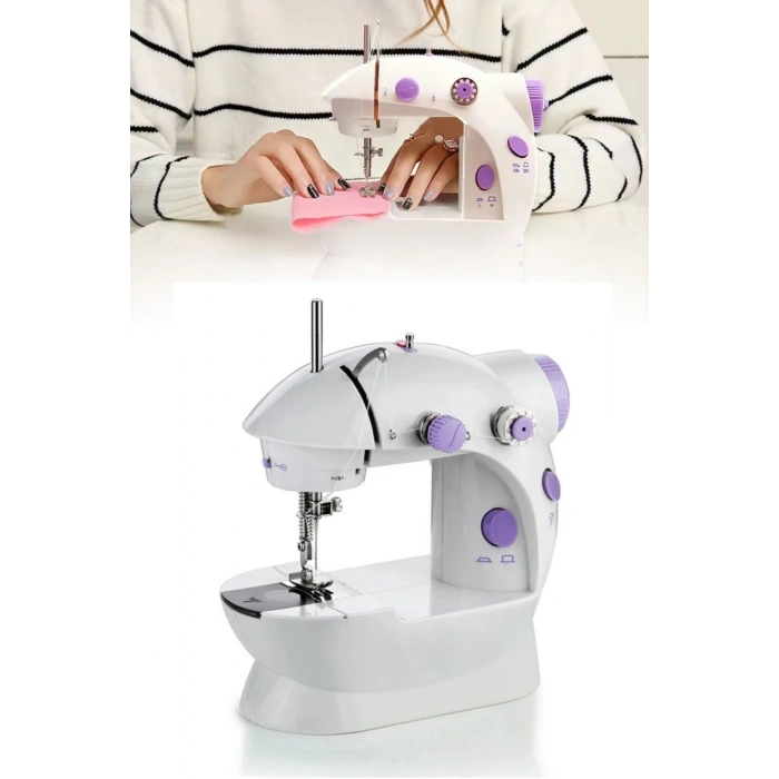 Durukar® Pratik Taşınabilir Elektrikli veya Pilli Seyahat Tipi Hız Ayarlı Kademeli Dikiş Makinesi