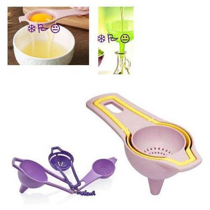 Durukar® Pratik Yumurta Süzgeci Mini Süzgeç Huni Seti Hepsi Bir Arada