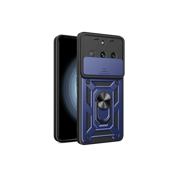 Durukar®  Realme 11 Pro Kılıf Pars Lens Yüzüklü Silikon - Lacivert