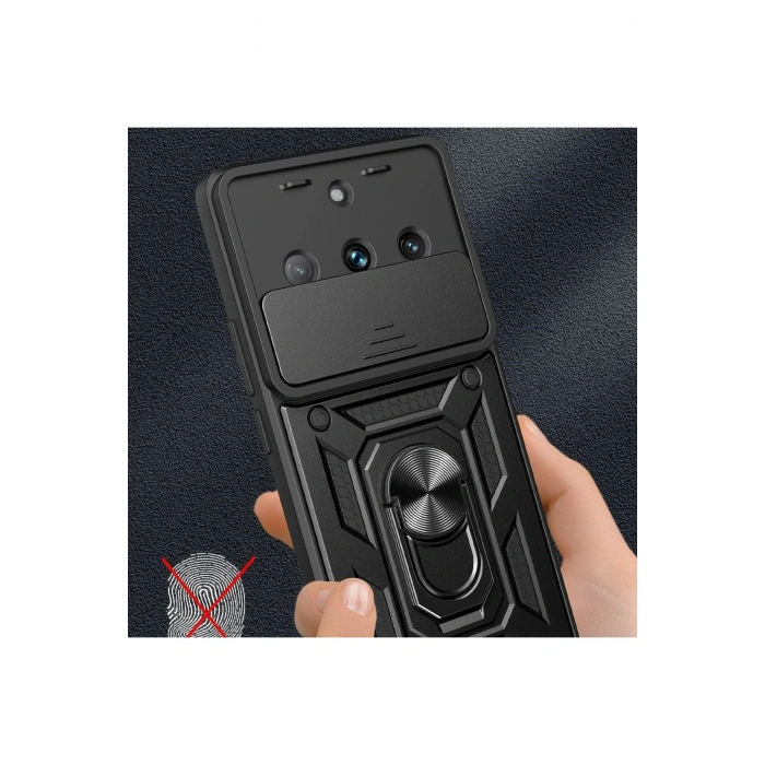 Durukar®  Realme 11 Pro Kılıf Pars Lens Yüzüklü Silikon - Lacivert