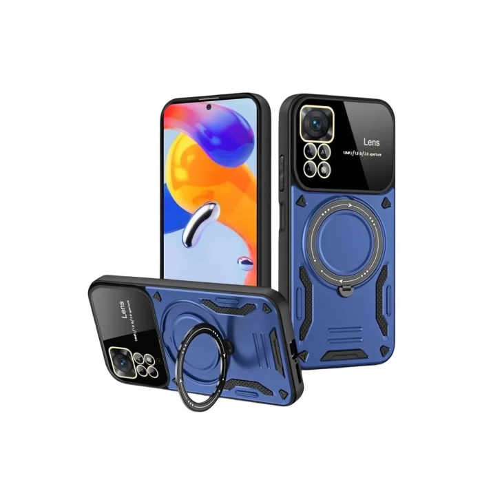 Durukar®  Realme 11 Pro Plus Joy Lens Standlı Kapak - Lacivert