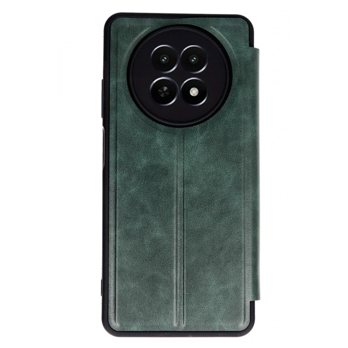 Durukar®  Realme 12 5G Kılıf Flip Cover - Koyu Yeşil
