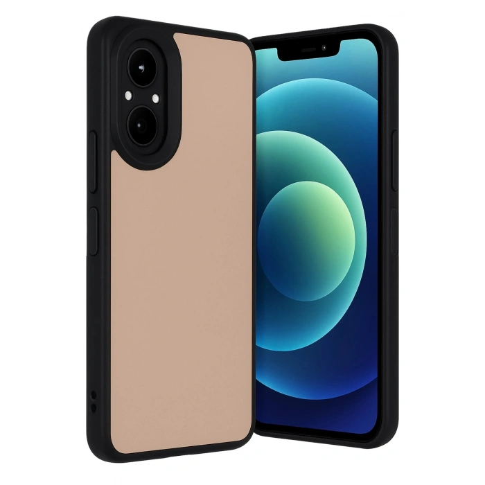Durukar®  Realme 12 Lite Kılıf Aras Deri Kapak - Pudra