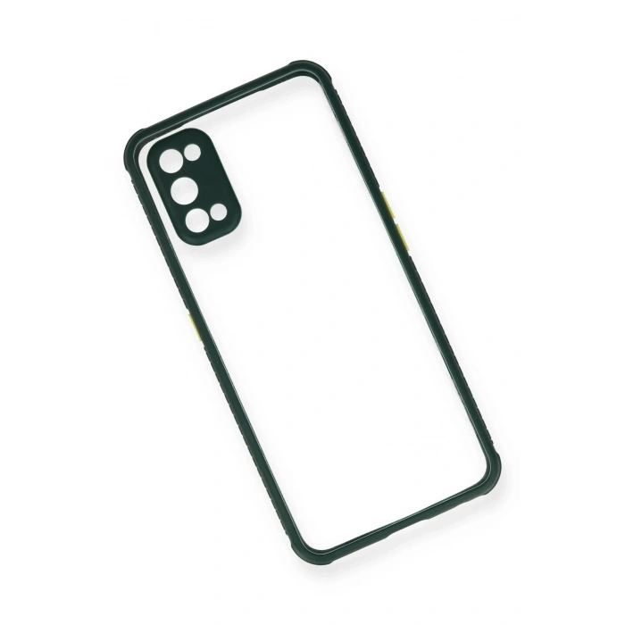 Durukar®  Realme 7 Pro Kılıf Miami Şeffaf Silikon - Koyu Yeşil