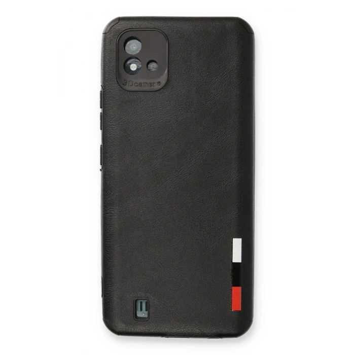 Durukar®  Realme C11 2021 Kılıf Loop Deri Silikon - Siyah