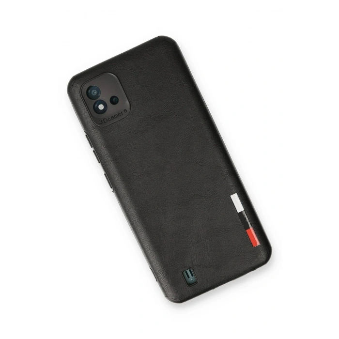 Durukar®  Realme C11 2021 Kılıf Loop Deri Silikon - Siyah