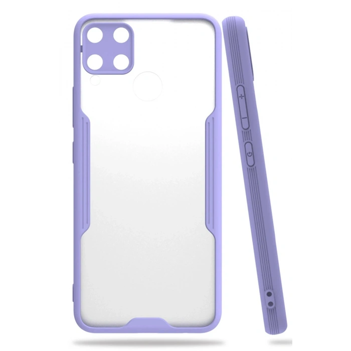 Durukar®  Realme C15 Kılıf Platin Silikon - Lila