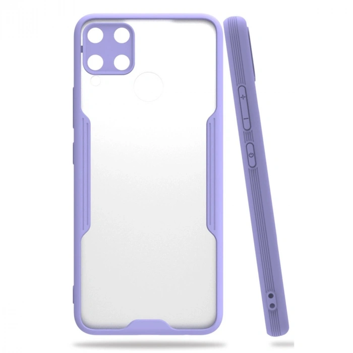 Durukar®  Realme C15 Kılıf Platin Silikon - Lila