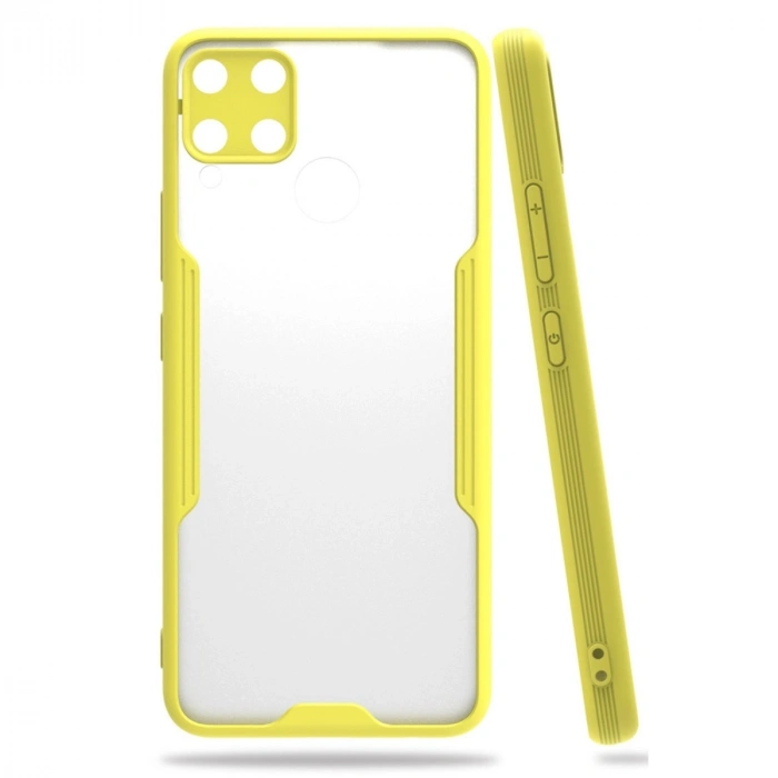 Durukar®  Realme C15 Kılıf Platin Silikon - Sarı