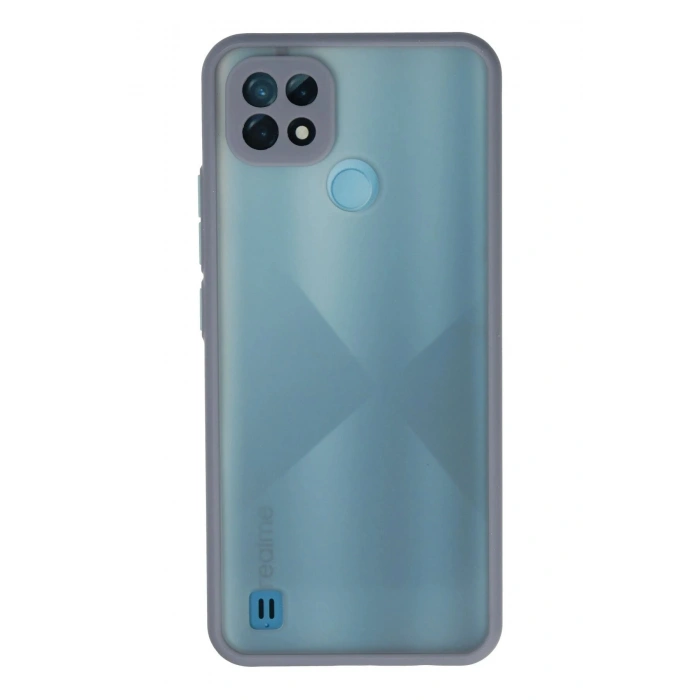 Durukar®  Realme C21 Kılıf Montreal Silikon Kapak - Gri