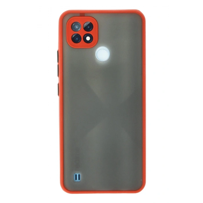 Durukar®  Realme C21 Kılıf Montreal Silikon Kapak - Kırmızı