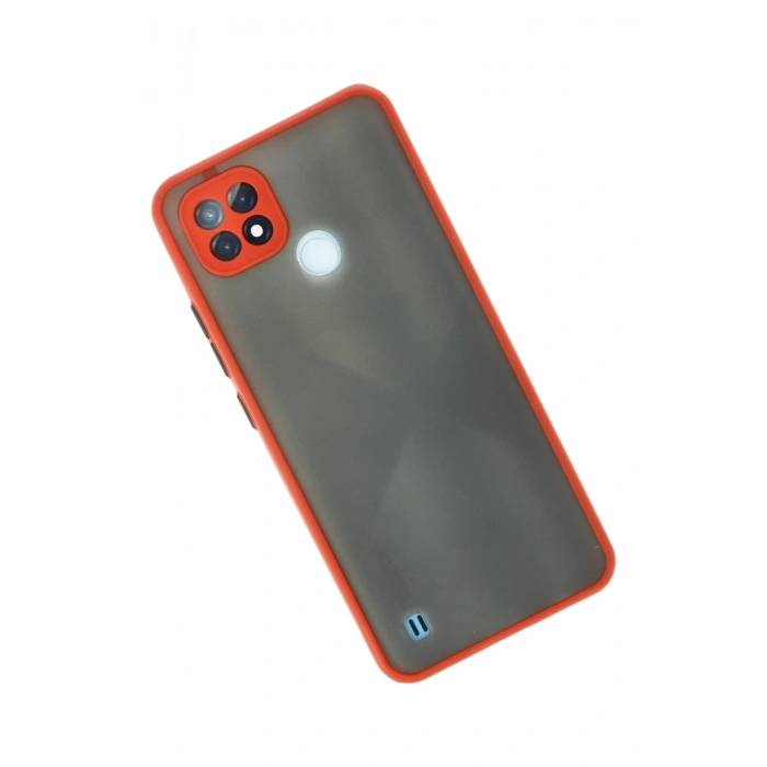 Durukar®  Realme C21 Kılıf Montreal Silikon Kapak - Kırmızı