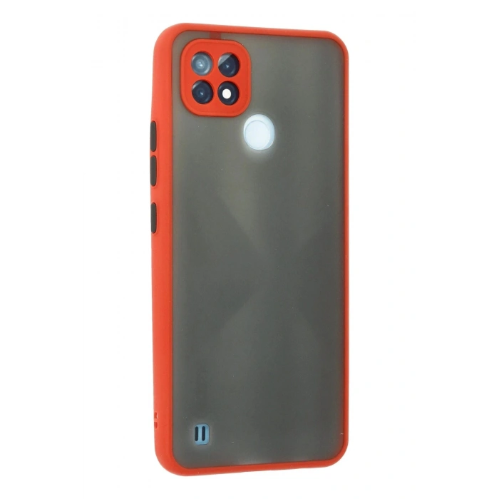Durukar®  Realme C21 Kılıf Montreal Silikon Kapak - Kırmızı