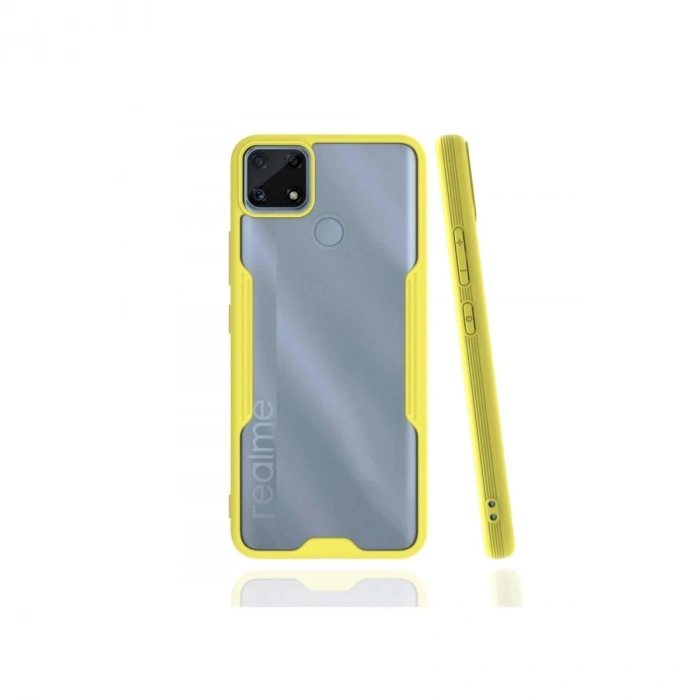 Durukar®  Realme C25 Kılıf Platin Silikon - Sarı
