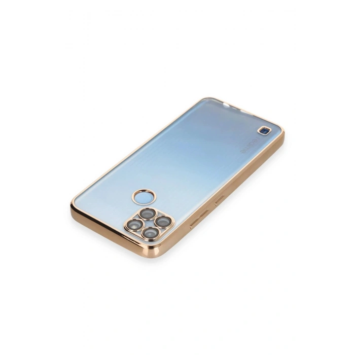 Durukar®  Realme C25Y Kılıf  Lensli Silikon - Gold