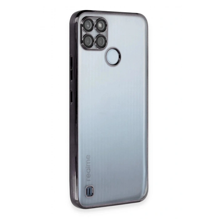Durukar®  Realme C25Y Kılıf  Lensli Silikon - Siyah
