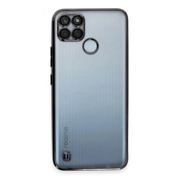 Durukar®  Realme C25Y Kılıf  Lensli Silikon - Siyah