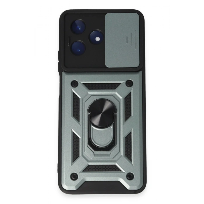 Durukar®  Realme C53 Kılıf Pars Lens Yüzüklü Silikon - Yeşil