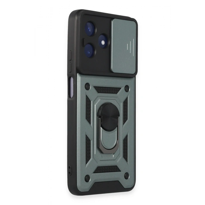Durukar®  Realme C53 Kılıf Pars Lens Yüzüklü Silikon - Yeşil