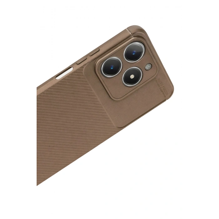 Durukar®  Realme C61 Kılıf Auto Focus Karbon Kapak - Kahverengi
