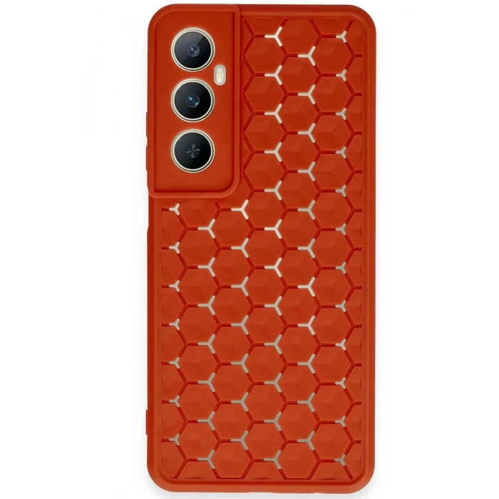 Durukar®  Realme C65 Kılıf Petek Silikon Kapak - Kırmızı