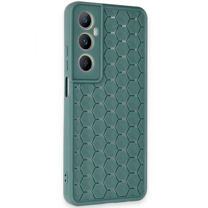 Durukar®  Realme C65 Kılıf Petek Silikon Kapak - Koyu Yeşil
