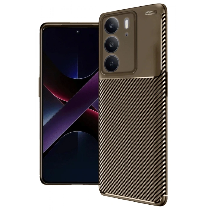 Durukar®  Realme C75 4G Auto Focus Karbon Kapak - Kahverengi