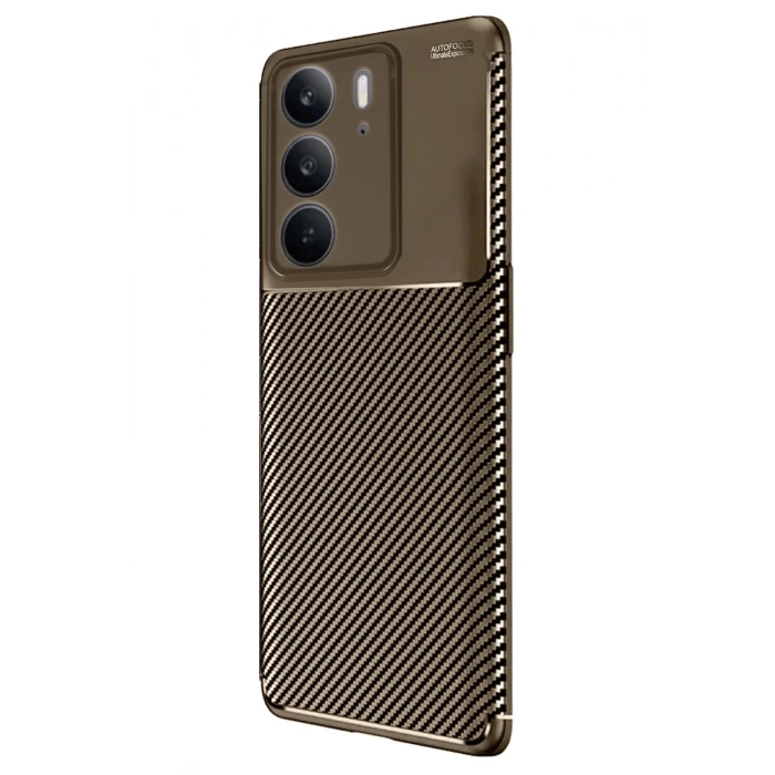 Durukar®  Realme C75 4G Auto Focus Karbon Kapak - Kahverengi