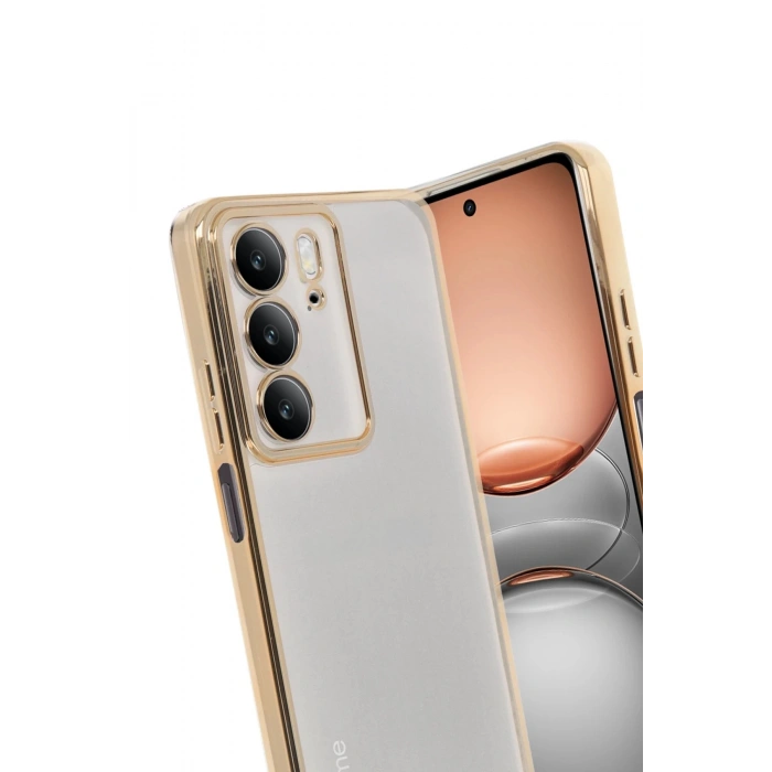 Durukar®  Realme C75 4G Kılıf  Lensli Silikon - Gold