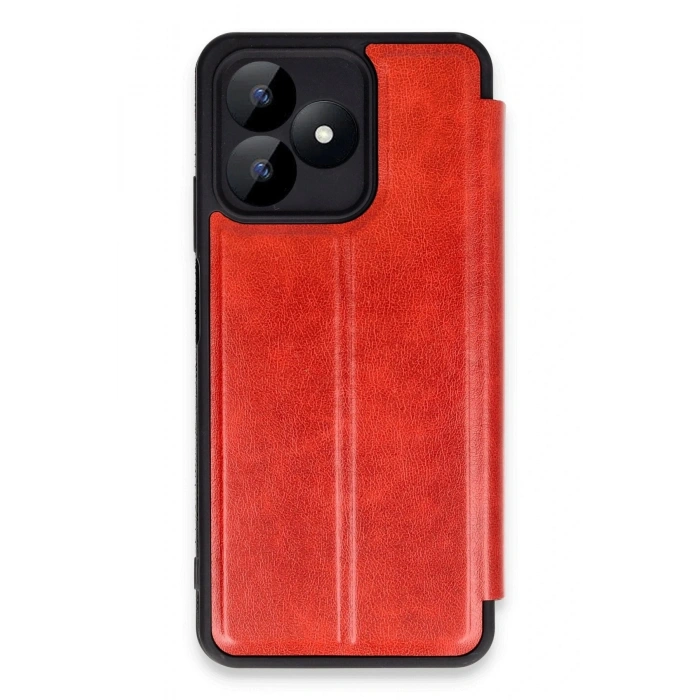 Durukar®  Realme Note 50 4G Kılıf Flip Cover - Kırmızı