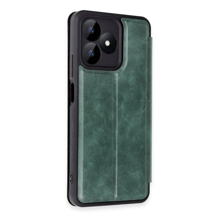 Durukar®  Realme Note 50 4G Kılıf Flip Cover - Koyu Yeşil