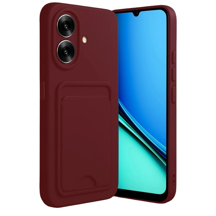 Durukar®  Realme Note 60 Kelvin Kartvizitli Silikon - Bordo