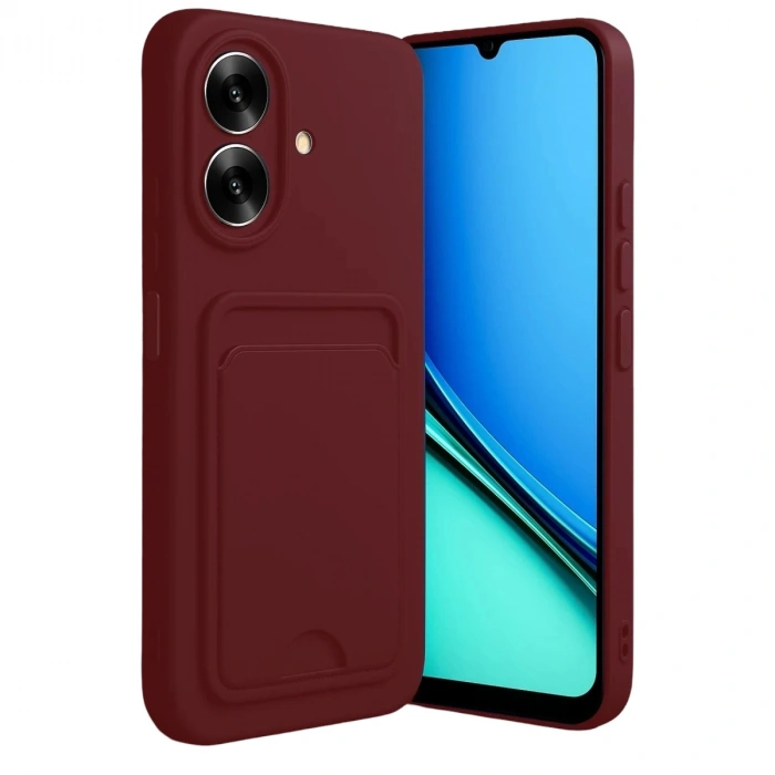 Durukar®  Realme Note 60 Kelvin Kartvizitli Silikon - Bordo