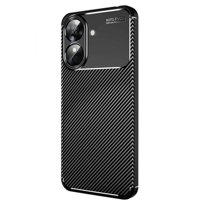 Durukar®  Realme Note 60 Kılıf Auto Focus Karbon Kapak - Siyah